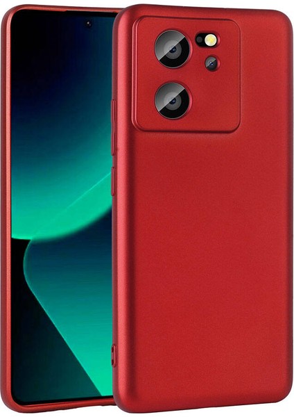 Xiaomi Mi 13T Pro Kılıf Kamera Korumalı Klasik Mat Renkli Yumuşak Premier Silikon Kırmızı