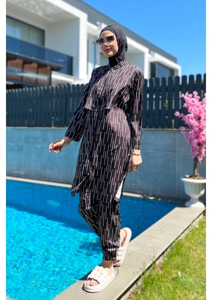 Önü Kapaklı Paraşüt Tam Kapalı Tesettür Mayo R071 Yasmin fiyatları