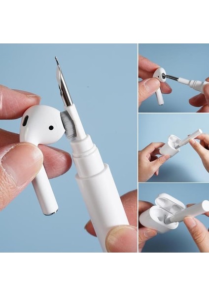 Uyumlu Kulaklık Temizleme Kiti Kalemi Tablet Hoparlör Kulaklık Temizleme Kit 5 In 1 Ürün 5 In 1 Temizlik Kiti Beyaz indirimleri