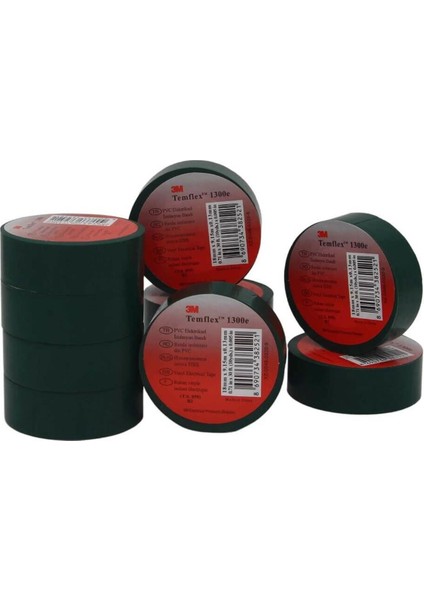 ™ Temflex™ 1300e Elektrik İzolasyon Bandı, Siyah - 10`lu Paket (18 mm x 9,5m) fırsatları