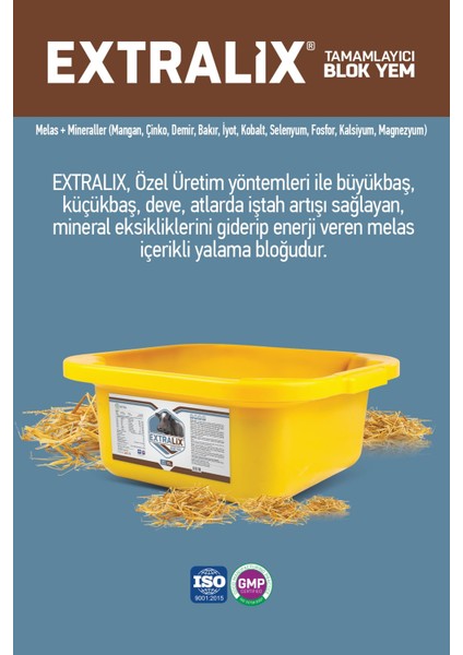 Extralıx 25 Kg - Yalama Kovası - Sığır Koyun Keçi - Extra Mineral İçerikli Melaslı Yalama Kovası