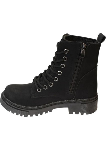 Kadın Siyah Mat Bağcıklı Fermuaralı Termo Taban Postal Bot modelleri