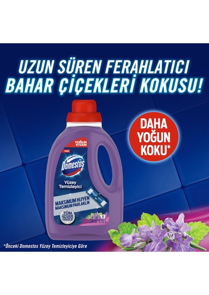 Yüzey Temizleyici Bahar Çiçekleri Maksimum Hijyen Tüm Yüzeyler Için 1500 ml x 3 Adet