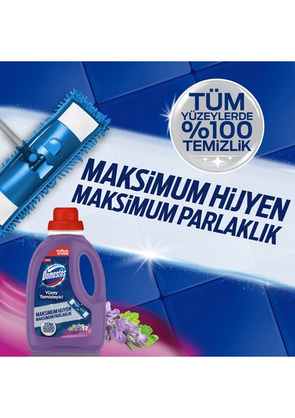 Yüzey Temizleyici Bahar Çiçekleri Maksimum Hijyen Tüm Yüzeyler Için 1500 ml x 3 Adet