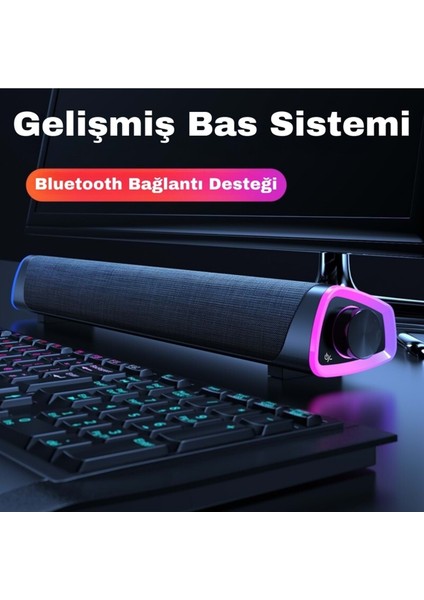 Bluetooth Güçlü Hoparlör Bas Subwoofer Soundbar Tv Ses Sistemi Stereo