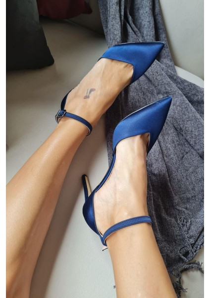 036 5469 Topukla Kadın Stiletto Bilekden Bağlamalı Abiye Ayakkabı