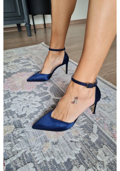 036 5469 Topukla Kadın Stiletto Bilekden Bağlamalı Abiye Ayakkabı