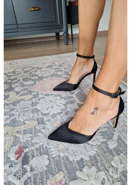 036 5469 Topukla Kadın Stiletto Bilekden Bağlamalı Abiye Ayakkabı