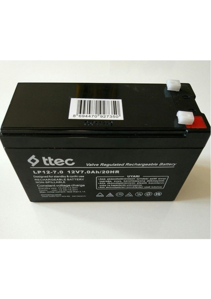 12 Volt 7A Akü - 12V 7 Ah Kuru Akü 2021 Üretimi 12 Volt 7 Amper Akü Battery