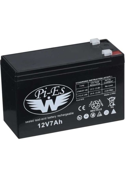 12V 7AH Akü 12V Akü Kuru Tip Akü 2020 Üretim Tarihli Alarm Paneli Ups Aküsü Güvenlik Kamerası Aküsü