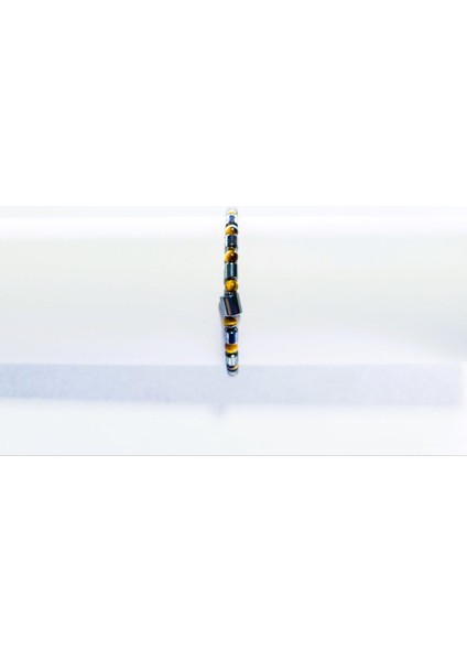 Kaplan Gözü & Hematit 3x4 mm Doğal Taş Bileklik