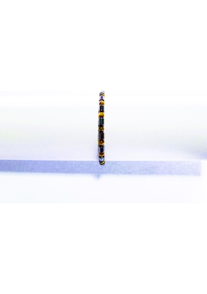 Kaplan Gözü & Hematit 3x4 mm Doğal Taş Bileklik