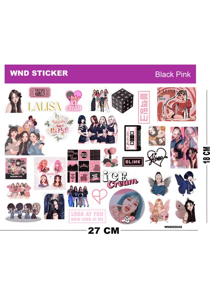 Black Pink Sticker Seti