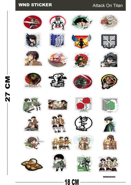 Anime Attack On Titan Graffiti Stickers fiyatları