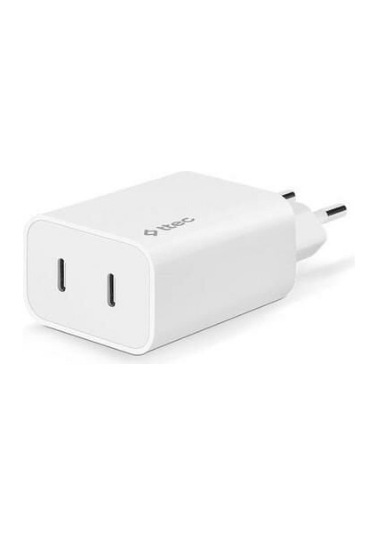 T.tec 2SCS27B Ttec Smartcharger Duo Pd 40W Seyahat Hızlı Şarj Aleti Usb-C + Usb-C Beyaz