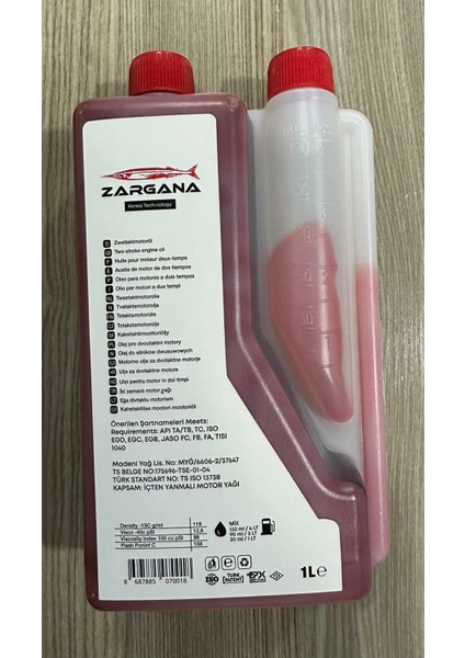 2T10 Pro Benzin Karışım Yağı İki Zamanlı 1 Litre Ölçekli