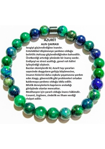 Azurit 8mm Doğal Taş Bileklik fiyatları