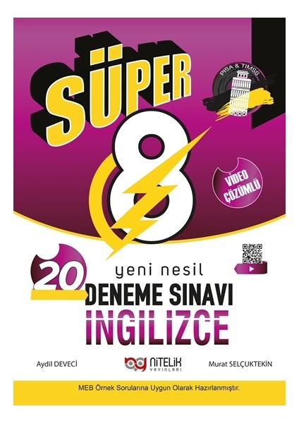 Nitelik Yayınları 8. Sınıf LGS Yeni Nesil Süper İngilizce 20 Deneme Sınavı