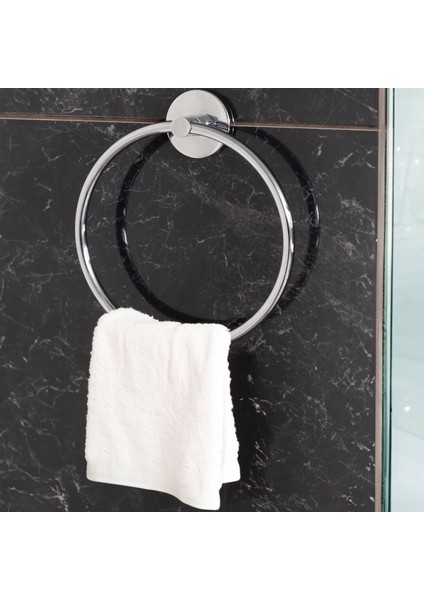 Banora Basic Yuvarlak Havluluk, Banyo, Mutfak, Paslanmaz Metal, Krom