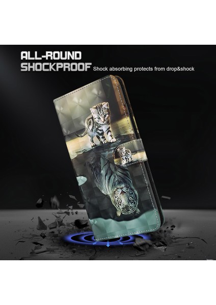 Xiaomi Için Redmi Note 10 5g/xiaomi Poco M3 Pro 4g/5g Cüzdan Telefon Kılıf Desen Basılı Pu Deri Manyetik Kapak Kesme/kartlar Tutucu-Cat ve Tiger (Yurt Dışından)