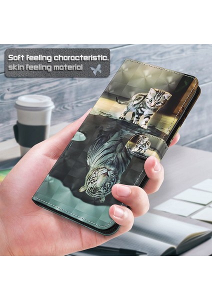 Xiaomi Için Redmi Note 10 5g/xiaomi Poco M3 Pro 4g/5g Cüzdan Telefon Kılıf Desen Basılı Pu Deri Manyetik Kapak Kesme/kartlar Tutucu-Cat ve Tiger (Yurt Dışından)