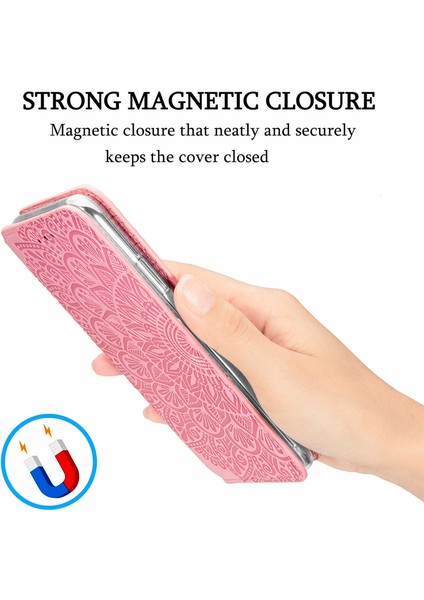 Baskılı Mandala Çiçek Deseni Otomatik Absorlanmış Pu Deri Kılıf Stand Stand Cüzdanı Xiaomi Mi 11 Lite 4g/5g/11 Lite 5g Ne-Pınk (Yurt Dışından)