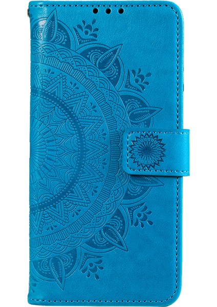 Xiaomi 12 5G/12X 5G/12S 5g Baskılı Mandala Çiçek Flip Telefon Kapağı Pu Deri Cüzdan Stand Şok Geçirmez Koruyucu Kılıf Kayış-Mavi (Yurt Dışından) fiyatları