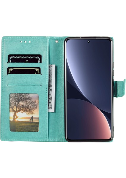Xiaomi 12 Pro 5g /12S Pro 5g /12 Pro (Boyut) 5g Baskılı Mandala Pot Deri Deri Deri Şok Geçirmez Kapak Standı Tpu Iç Kabuk Strap-Yeşil (Yurt Dışından) fırsatları