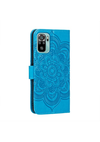 Xiaomi Poco M5S 4g/redmi Için Mandala Çiçek Stand Deri Telefon Kılıfı 10 4g/not 10S 4g-Blue (Yurt Dışından) modelleri