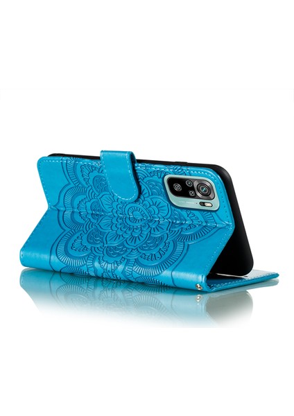 Xiaomi Poco M5S 4g/redmi Için Mandala Çiçek Stand Deri Telefon Kılıfı 10 4g/not 10S 4g-Blue (Yurt Dışından) fırsatları