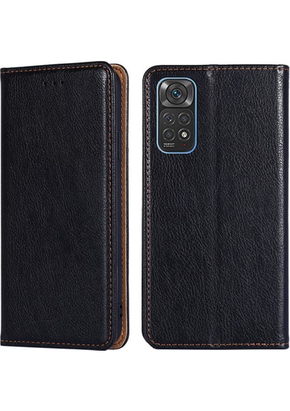 Xiaomi Için Redmi Note 11 4g (Qualcomm)/redmi Note 11S 4g Pu Deri Cüzdan Kılıf Fonksiyonu Manyetik Otomatik Absorbed Şok Geçirmez Flip Folio Kitap Kapak Black (Yurt Dışından)