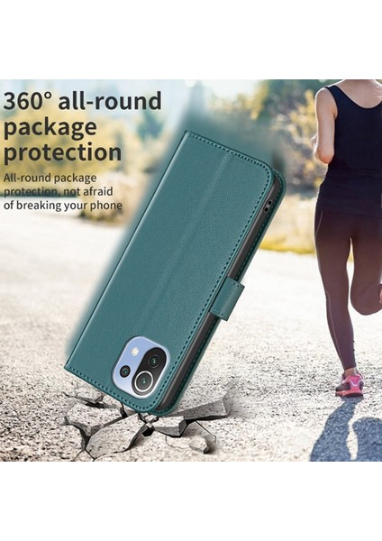 Xiaomi 11 Lite 5g Ne/mı 11 Lite 5g/4g Cep Telefonu Stand Pu Deri Kılıf Cüzdan Telefon Kapak Yeşil (Yurt Dışından) indirimleri