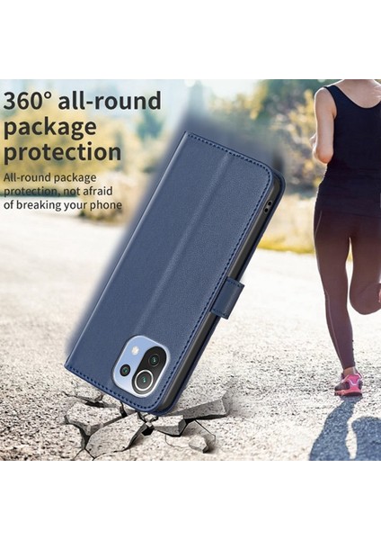 Xiaomi 11 Lite 5g Ne/mı 11 Lite 5g/4g Cep Telefonu Stand Pu Deri Kılıf Cüzdan Telefon Kapak-Mavi (Yurt Dışından) indirimleri