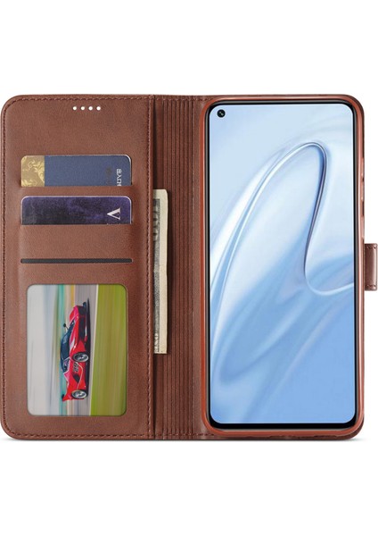 Pu Deri Cüzdan Stand Koruyucu Telefon Kapak Kılıfı Xiaomi Redmi Note 10 Lite-Brown (Yurt Dışından)