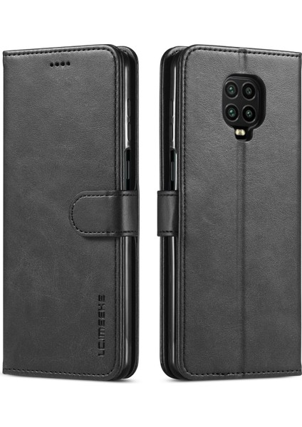 Pu Deri Cüzdan Stand Koruyucu Telefon Kapak Kılıfı Xiaomi Redmi Note 10 Lite-Black (Yurt Dışından)