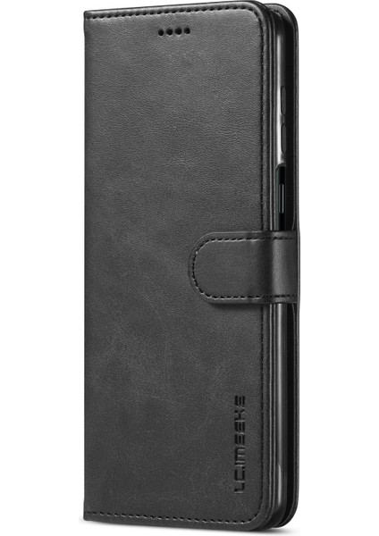 Pu Deri Cüzdan Stand Koruyucu Telefon Kapak Kılıfı Xiaomi Redmi Note 10 Lite-Black (Yurt Dışından)