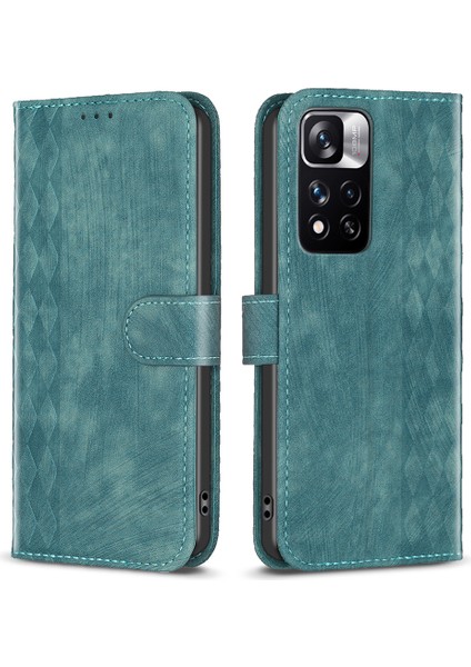 Xiaomi Redmi Için Note 11 Pro 4g (Mediatek)/11 Pro 5g (Qualcomm)/12 Pro 4g Baskı Deri Deri Telefon Kılıf Stand Kabuk-Yeşil (Yurt Dışından)
