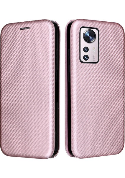 Xiaomi 12 Pro 5g /12S Pro 5g /12 Pro (Boyut) 5g Pu Deri Kapak Kartı Yuvası Karbon Fiber Doku Folio Flip Stand Telefon Kılıf Kılıfı Altın (Yurt Dışından)