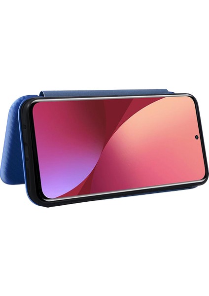 Xiaomi 12 Pro 5g /12S Pro 5g /12 Pro (Boyut) 5g Pu Deri Kapak Kartı Yuvası Karbon Fiber Doku Folio Flip Stand Telefon Kılıf Mavisi (Yurt Dışından) fırsatları