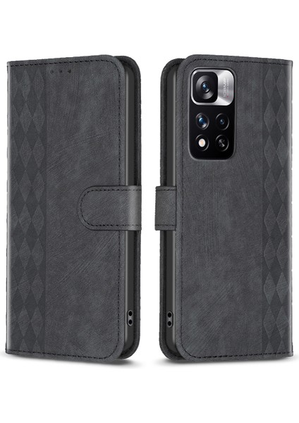 Xiaomi Redmi Için Note 11 Pro 4g (Mediatek)/11 Pro 5g (Qualcomm)/12 Pro 4g Baskı Deri Deri Telefon Kılıfı Stand Kabuk Black (Yurt Dışından)