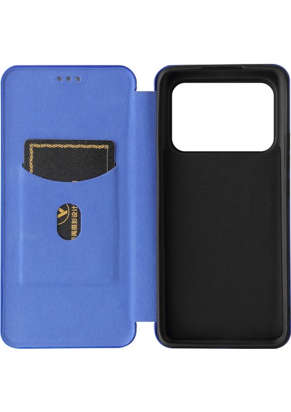 Xiaomi Mi 11 Ultra-Mavi Için Otomatik Emilmiş Karbon Fiber Doku Stand Kapağı (Yurt Dışından)