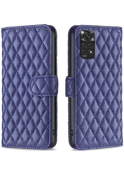 Xiaomi Redmi Için Note 11 4g (Qualcomm)/not 11S 4g Mat Pu Deri Deri Telefon Kılıf Ranavra Baskılı Cüzdan Stand Tam Koruma Kapak Blue (Yurt Dışından)