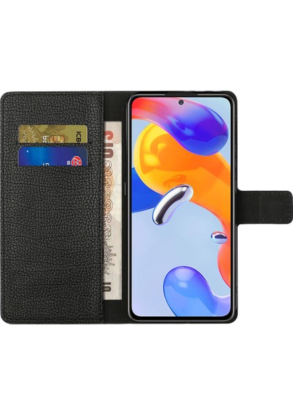 Xiaomi Redmi Için Note 12 Pro 4g/11 Pro 4g (Mediatek)/note 11 Pro 5g (Qualcomm) Litchi Doku Telefon Kapağı Pu Deri Stand Cüzdan Kılıfı (Yurt Dışından) indirimleri