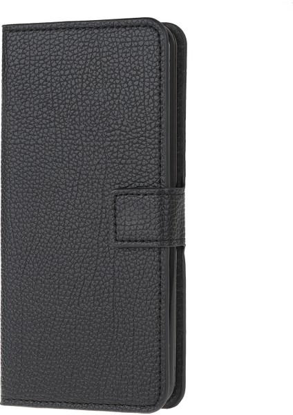 Litchi Doku Cüzdan Stand Deri Koruma Kılıfı Xiaomi Mi 11 Lite 5g/4g // 11 Lite 5g Ne-Black (Yurt Dışından)