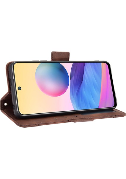 Çoklu Kart Yuvası Stand Tasarım Cüzdan Deri Telefon Kılıfı Xiaomi Redmi Note 10 5g/poco M3 Pro 5g/4g-Brown (Yurt Dışından) fırsatları