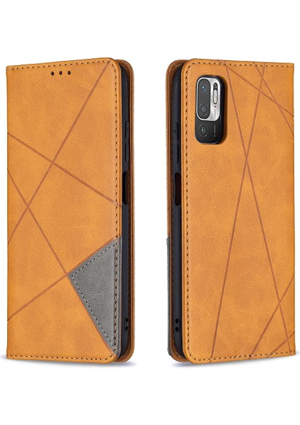 Geometrik Desen Xiaomi Poco M3 Pro 4g/5g/redmi Için Otomatik Absorbed Cüzdan Deri Stand Kılıfı (Yurt Dışından)