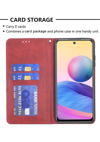 Geometrik Desen Xiaomi Poco M3 Pro 4g/5g/redmi Note 10 5g/not 10T 5g-Kırmızı (Yurt Dışından)