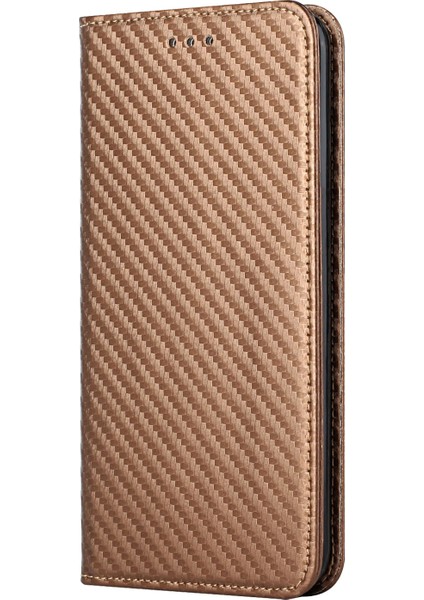 Flip Tasarım Manyetik Otomatik Absorlanmış Karbon Fiber Doku Stand Stand Pu Deri Kılıf Kapağı, Xiaomi Mi 11 Lite 4g/5g/11 Lite 5g Ne-Brown (Yurt Dışından)