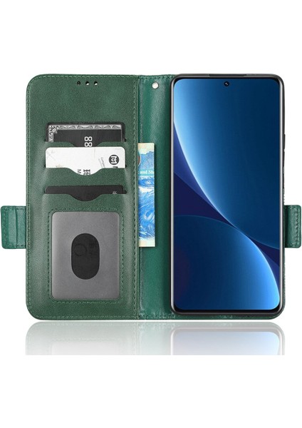 Xiaomi 12 Pro 5g/12 Pro (Boyut) Için 5G/12S Pro 5g Baskılı Üçgen Desen Şok Geçirmez Kılıf Stand Pu Deri Telefon Kapak Yeşillüğü (Yurt Dışından) fiyatları