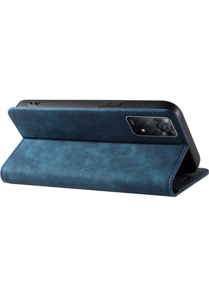 Xiaomi Redmi Için Note 12 Pro 4g/note 11 Pro 5g (Qualcomm)/note 11 Pro 4g (Mediatek) Katlanabilir Stand Pu Deri Cüzdan Kapağı Manyetik Otomatik Azal Absorbed Telefon Kılıf Mavisi (Yurt Dışından) modelleri